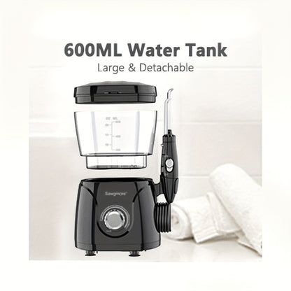 Water Flosser for Teeth & Braces 600ml Large Tank 10 Adjustable Pressure Levels 8 Nozzles IPX4 Waterproof Professional Oral Irrigator Desktop Electric Dental Flosser for Adults Family Use