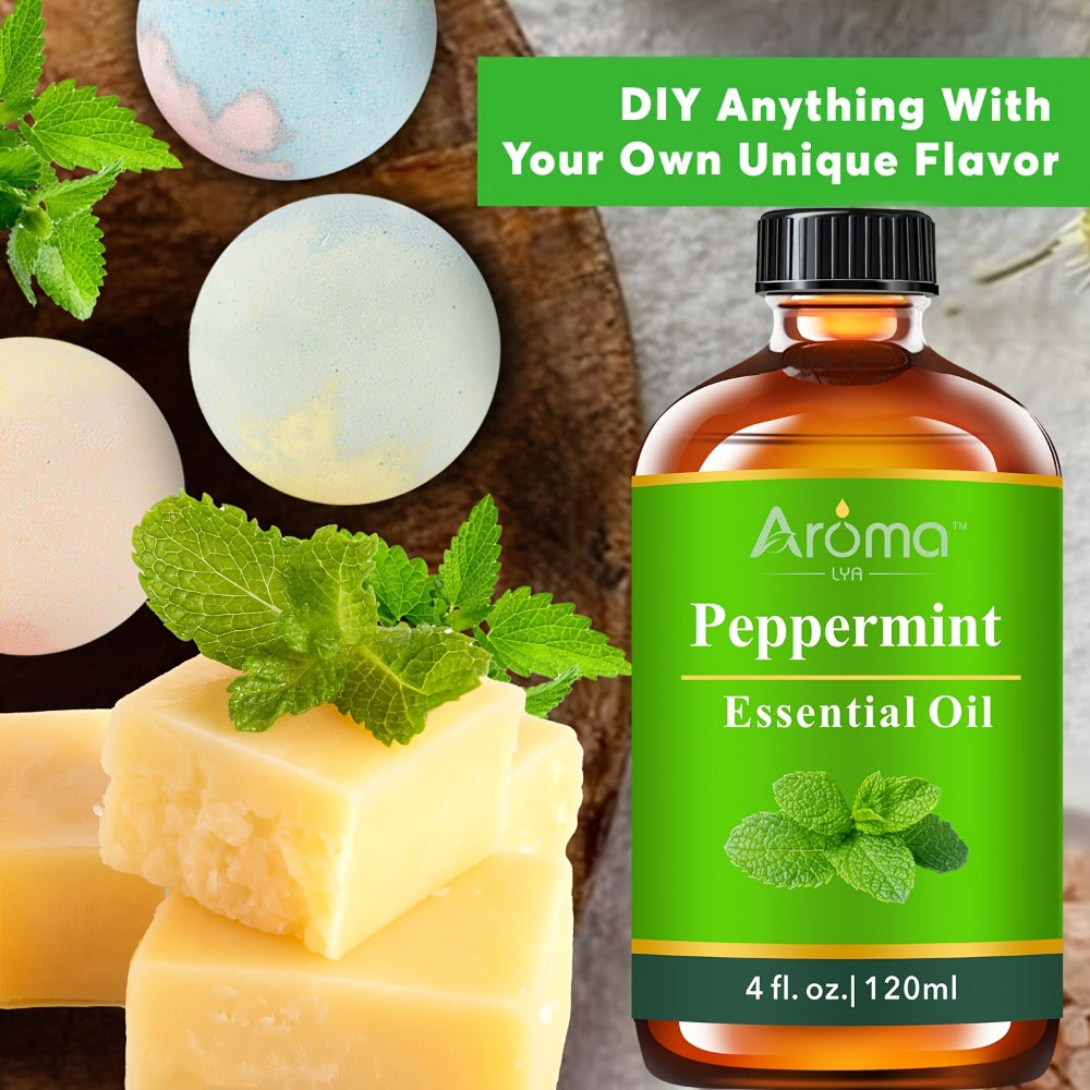 Peppermint Essential Oil - 2.03oz/ 4.06oz Available- Lemon/ Rose/ Lavender/ Frankincense/ Coconut Vanilla Essential Oils, Suitable For Humidifiers, Diffusers, Candles, Car Air Fresheners, Hotel Diffuser Fragrance Oils, Easter Gift Wholesale