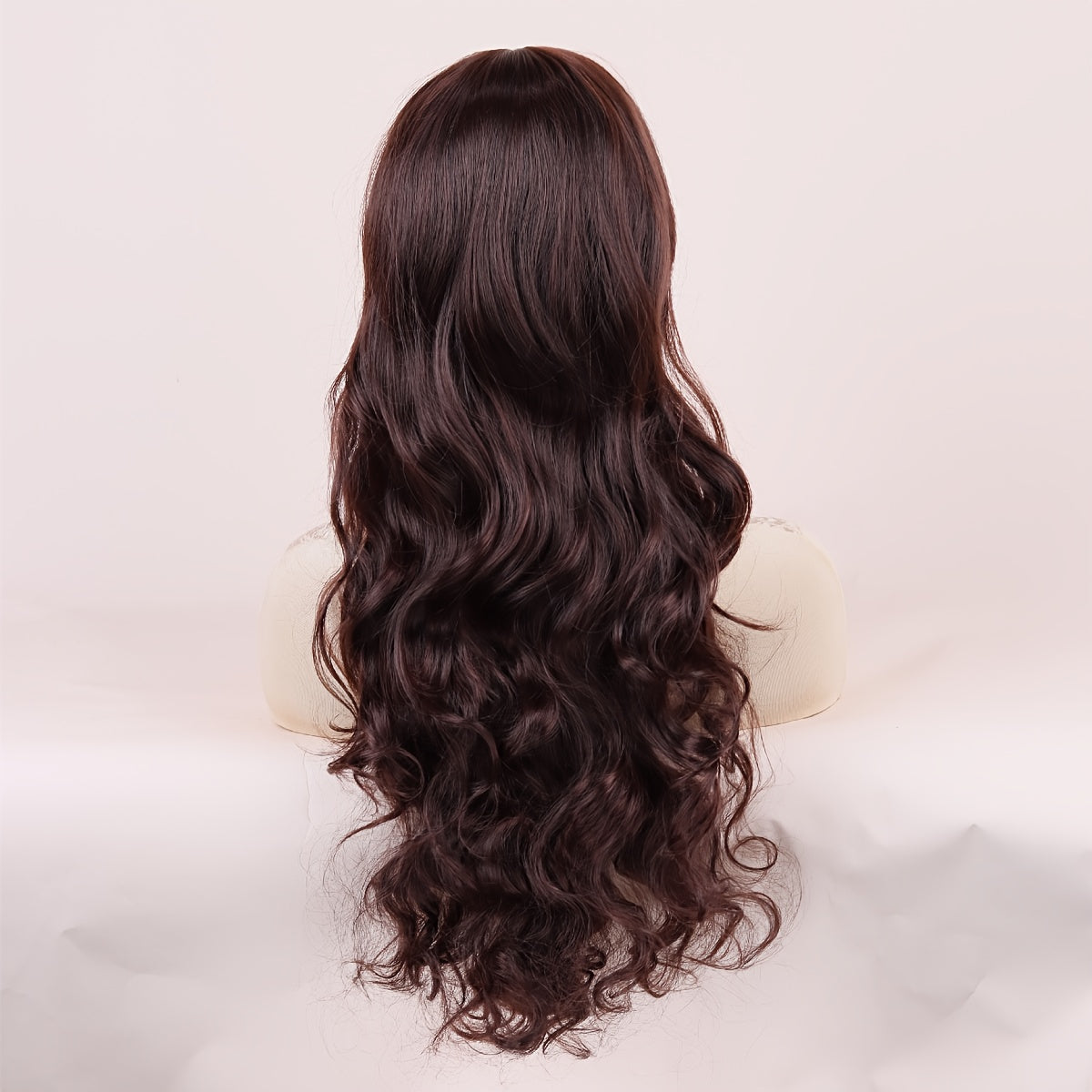 Fluffy Deep Brown Curly Hair Fashion Party Hairstyle Long Wig Big Wave Headband
