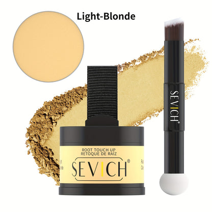 Hairline Powder Root Touch-Up Kit Waterproof Hair Shadow 4g + 4g Refill & Brush - Instant Grey Hair Concealer, Natural Eyebrow Powder for Men & Women, Long-Lasting Travel-Size Natural Finish