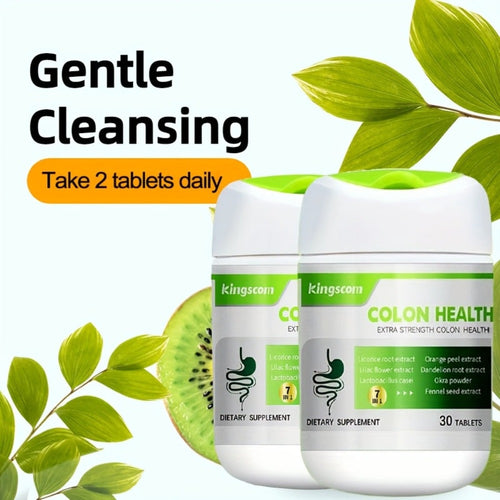 1/2/3 Bottles, [High Fiber Program] KINGSCOM Gut Supplement Advanced Herbal Formula with Licorice Root & Dandelion Root 60 Tablets | 30-Day Supply