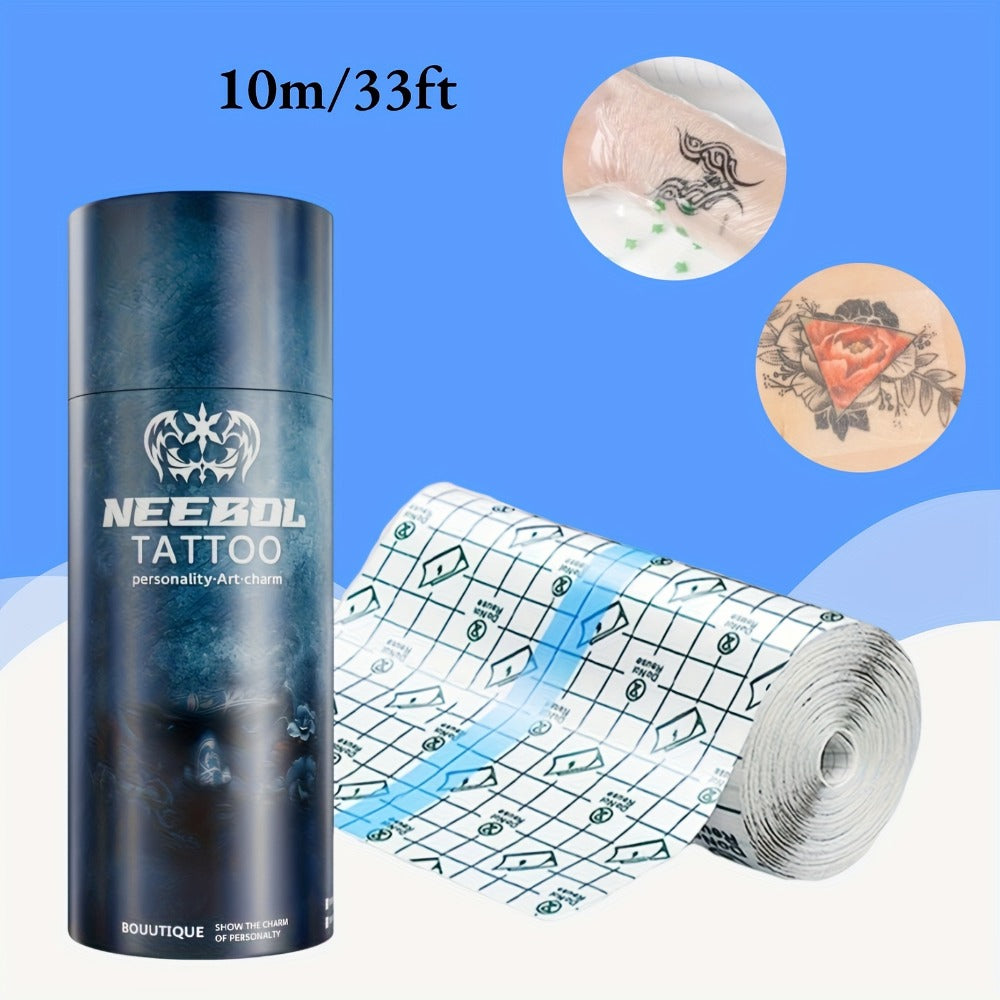 Neebol Tattoo Bandage Is a Clear, Waterproof Tape Designed to Protect Tattoos. This Second Skin Wrap Is Essential for, Providing a Transparent Film Dressing That Keeps Your Ink Safe And Secure