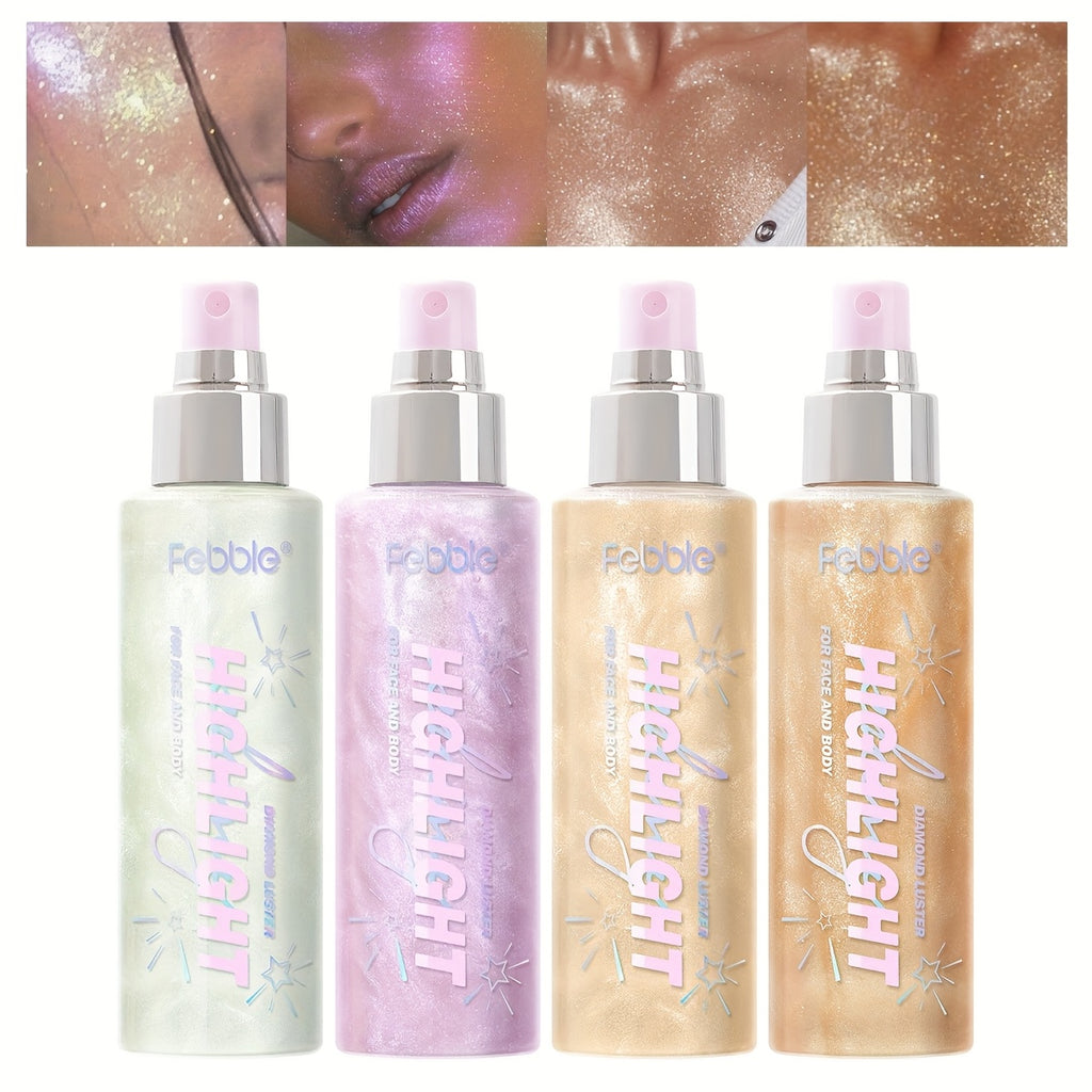 Febble Long-Lasting Glitter Spray - Enhance Your Skin And Easily Achieve a Luminous Shine - Ideal for Body, Face, And Hair, Lightweight And Non-Greasy, Perfect for Easter Celebrations