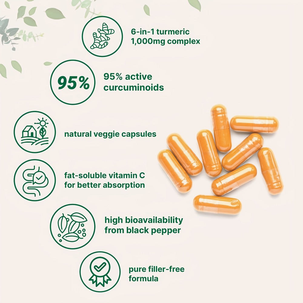 [Father's Day Special] Turmeric Curcumin | 95% Curcuminoids With Black Pepper And MCT Oil For Maximum Absorption, Zero Fillers, 120 Plant-Based Capsules, Suitable For Both Men And Women. Reward Yourself Or A Loved One With, Father's Day Special | Local Wa