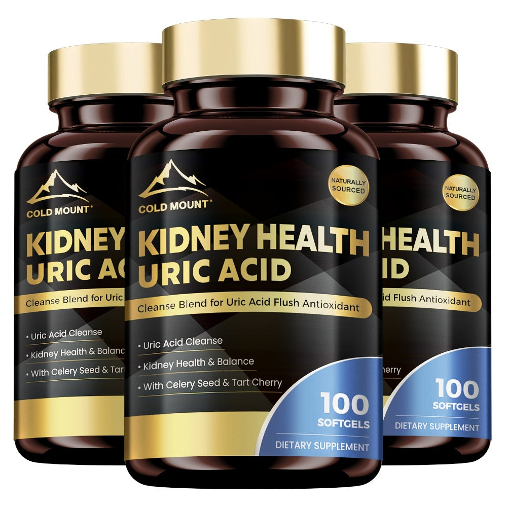 Cold Mount Uric Acid Balance Supplement, Kidney Health, Cardiovascular Health, Antioxidant, With Tart Cherry, Celery Seed & Citric Acid, 100 Soft Capsules, 50 Day Supply