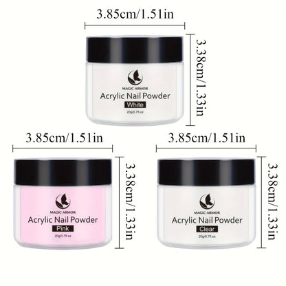 Acrylic Nail Kit for Beginners & Nail Technicians - High Quality Acrylic Powder with Professional Brush & Tools - Complete Starter Set for Practice & Salon-Quality Extensions