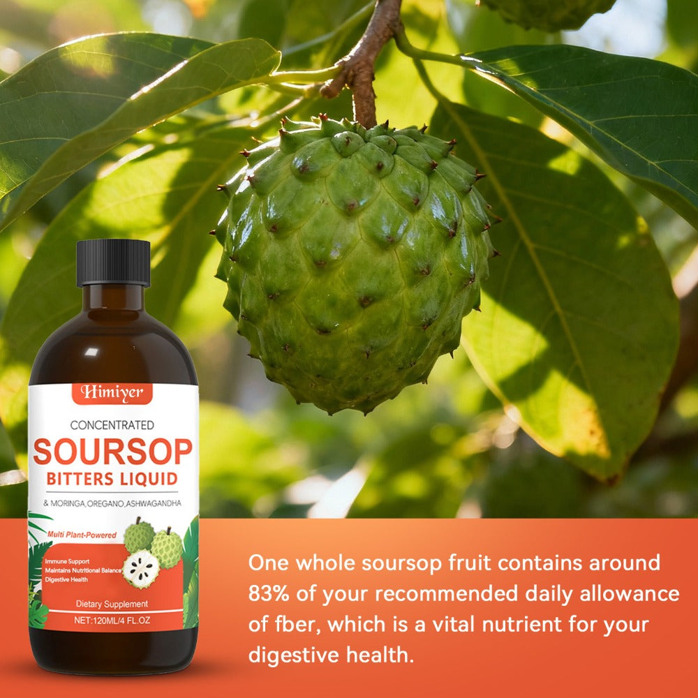 1/3pcs Soursop Bitters Liquid - Herbal Supplement, Gut Health Support - Contains Moringa, Oregano, And Ashwagandha, Suitable for Those with Sensitive Stomachs. Multi-Plant, Sugar-Free, Vegan Formula for Enhanced Vitality