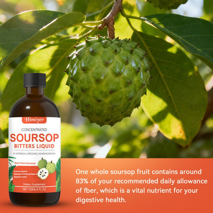 Soursop Bitters Liquid Herbal Supplement – Gut Health Support with Moringa, Oregano & Ashwagandha | Sugar-Free Vegan Formula for Sensitive Stomachs & Vitality | ShopVora UK