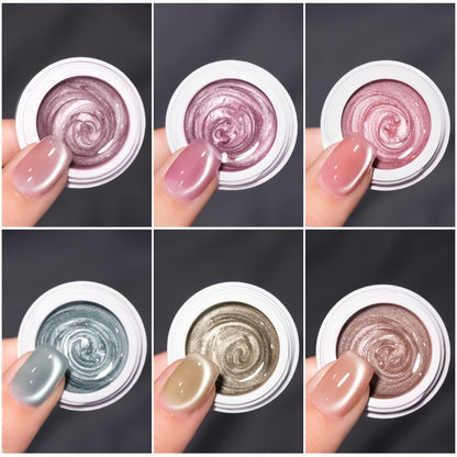 Magnetic Cat Eye Gel Polish 6 Colors | MORDDA Shimmering Reflective Semi-Permanent Nail Polish with Magnet — Soak Off UV/LED, Alcohol-Free, Swirl Design, Salon Nail Art