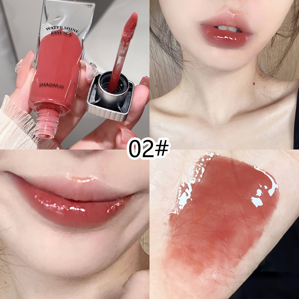 5pcs, Water Glow Essence Lip Gloss, Lightweight And Luminous Lip Gloss And Radiant, Jelly-Like Glass Lips, Mirror-Like Lip Shine, Comfortable And Non-Sticky, Moisturizing Lip Glaze, Holiday Gifts for Halloween, Christmas