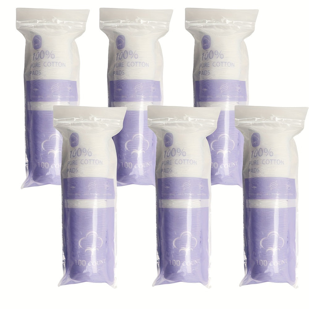 300pcs/600pcs Thicker Round Cotton Pads, 100% Cotton Makeup Removal Cotton, Gentle and Softer, Double-Sided Use, Hypoallergenic, for Wet & Dry Use, Ideal for Face & Eye Cleansing, Toner Application, Nail Polish Remover