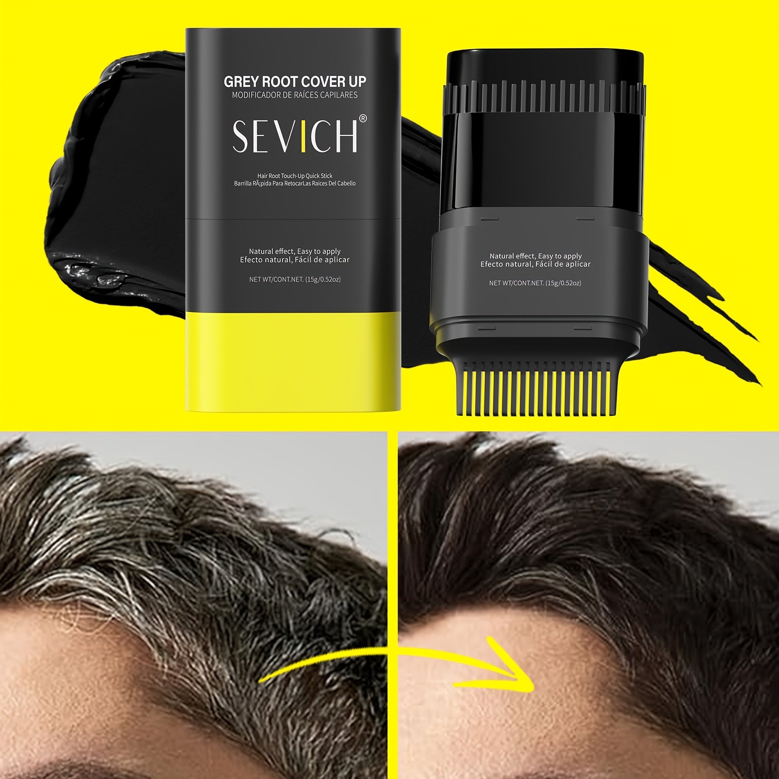 [Local Warehouse]Sevich Beard Dye Pen Disposable Washable Beard Hair Color Stick, Temporary Hair Cover Up for Men Gifts 2 In1 Hair Dye Stick Pen Brush Lasting Waterproof Men'S Beard Filling Powder Pen Natural Gentle Look for Man Mustache Styling