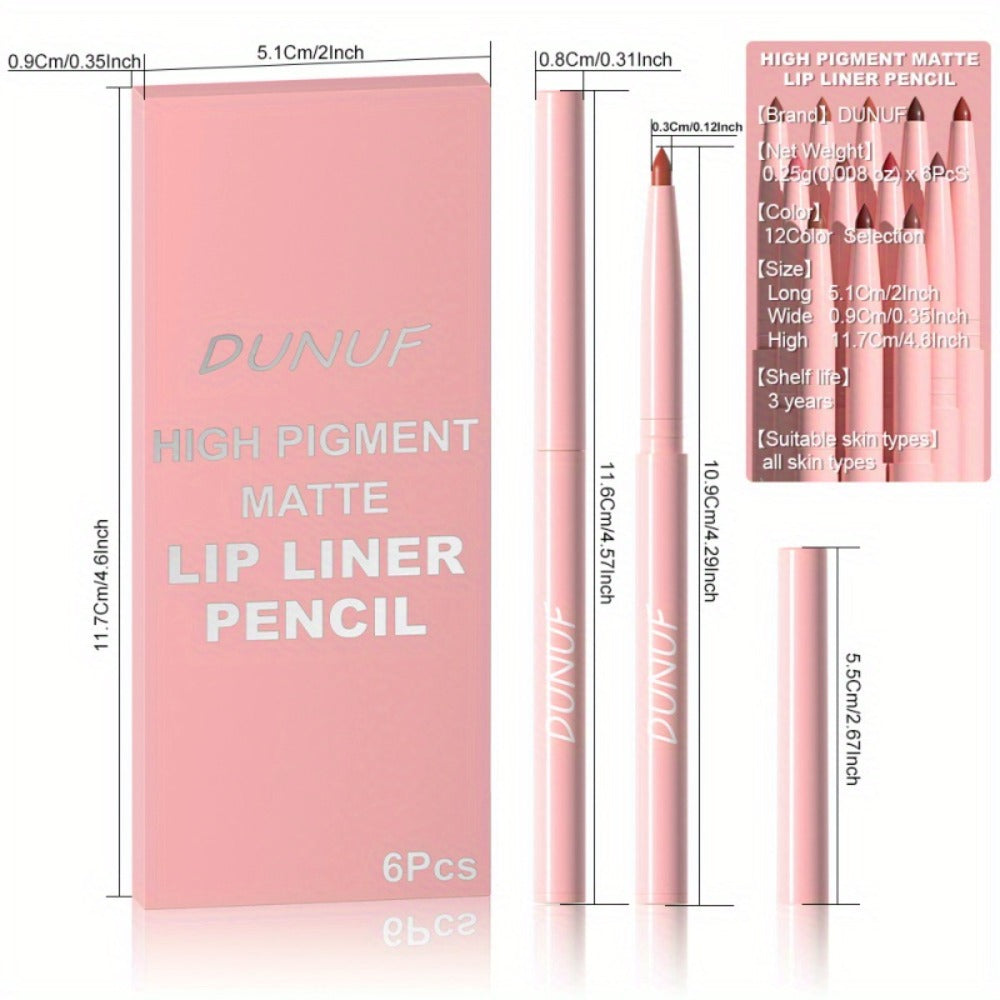 Lip Liner and Lipstick Set 12pcs Matte Waterproof Long Lasting Easy Apply Lip Pencil Lip Color Kit for Women Holiday Gift