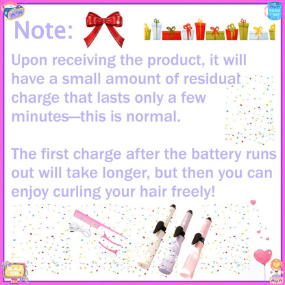 Wireless Mini Hair Curling Iron Portable Cordless Curler for Airy Bangs Big Waves Long-Lasting Style – Travel-Ready Hairdressing Tool for Students & Women
