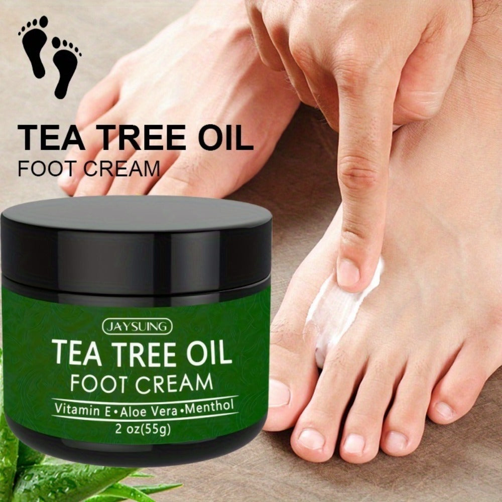 2pcs Tea Tree Oil Hand & Foot Care Cream, Suitable for Dry And Rough Skin, Containing Vitamins, Coconut Oil, And Plant Extracts. It Soothes And Moisturizes Feet, Leaving Skin Smooth. Ideal Gift Choice
