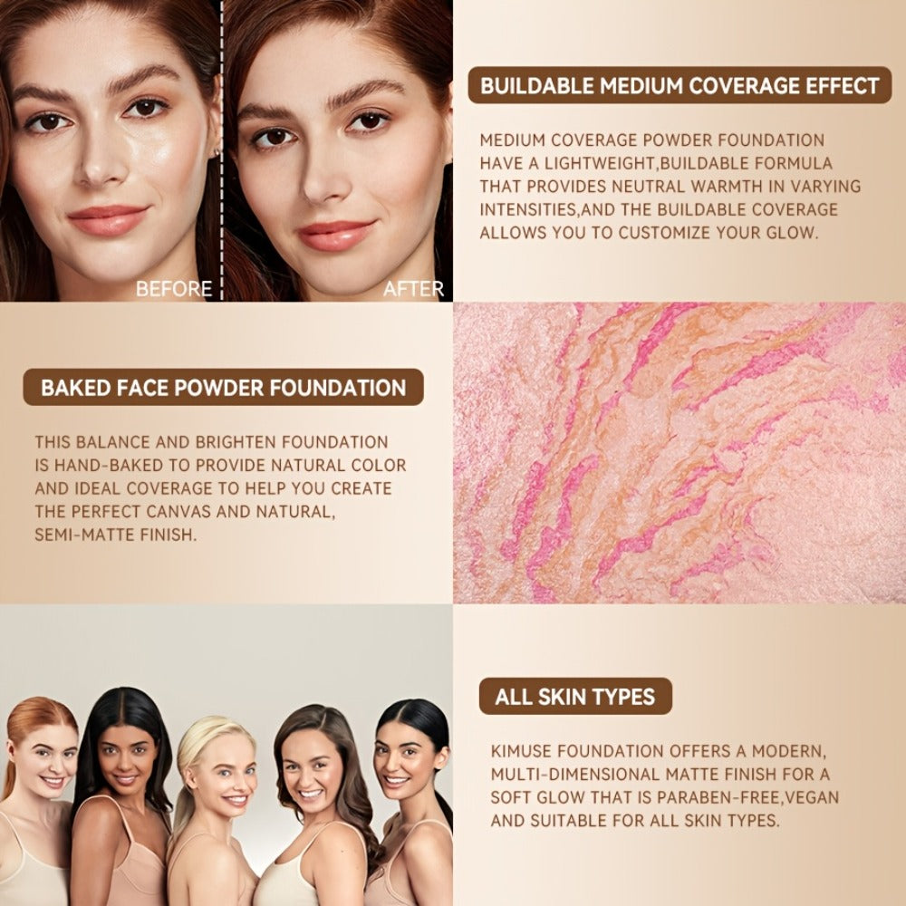 Bake Foundation Make-up to Create 24-hour Lasting Makeup, Naturally Cover Defects, Light And Breathable, Easily Apply Makeup, Present Natural Semi Matte Effect, And Keep Fresh And Flawless All Day