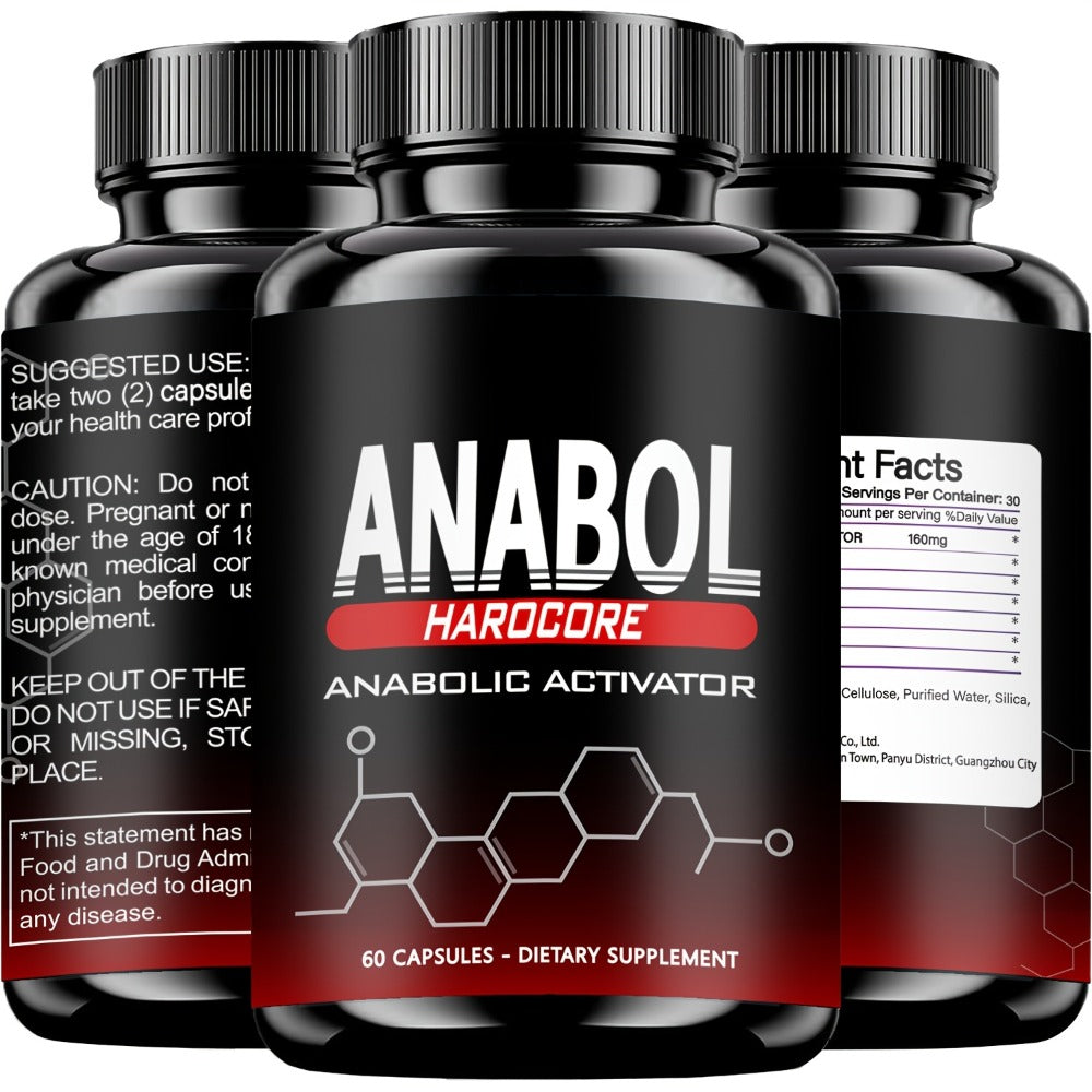 1/2/3pcs Anabol Hardcore Anabolic Activator, Dietary Supplement for Men - Advanced Energy, Strength, And Wellness Formula, 60 Capsules, 2-Year Shelf Life