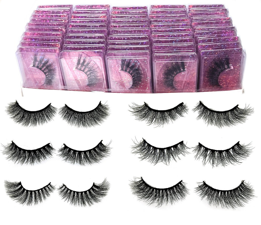 20 Pairs False Eyelashes Natural Long Fluffy Curling Thick Reusable & Lightweight Eyelashes Mix Styles Portable for Daily Use