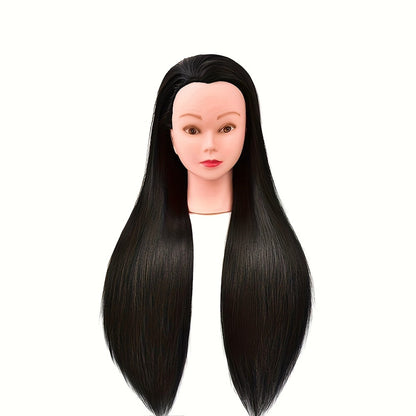 Mannequin Head for Hair Styling Braiding Practice Adult Cosmetology Manikin Head Real Hair Makeup Display Salon Training Tool Brown Blonde Beginner Professional