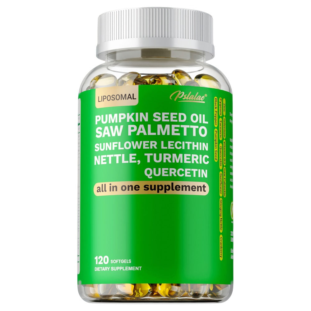 Saw Palmetto - with Pumpkin Seed Oil, Pygeum And Quercetin, Support Heart, Skin, Hair, Urinary, Bladder And, Supports Male Health - 120pcs