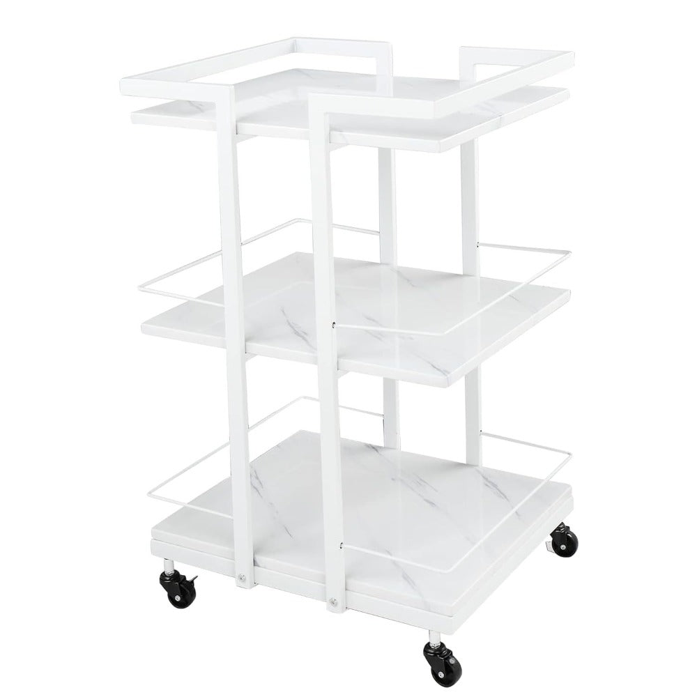 Esthetician Cart with Wheels Utility Salon Rolling Trolley, Golden Mobile Storage Organizer for Beauty Spa Cosmetology Massage, Tattoo Manicure Facial Tool Holder Station
