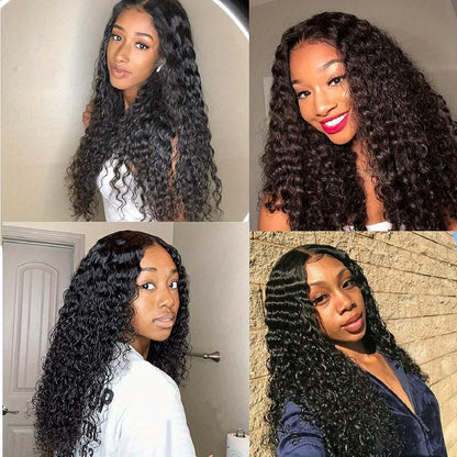 Lace Front Wig Human Hair 4x4 HD Transparent Closure - Brazilian Body Wave Pre Plucked Baby Hair 180% Density Natural Black 14-26 Inch
