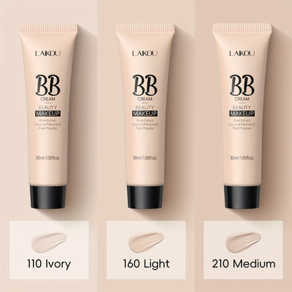 BB Cream 2PCS Set by LAIKOU – Waterproof Long-Wearing Foundation with Pore-Minimizing & Blemish-Covering Concealer, Glycerin-Infused Formula, 9 Shades, 30ml/1.06fl.oz Each