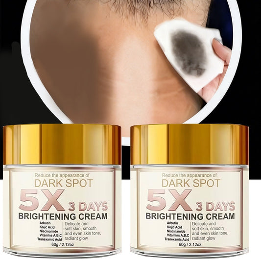 2pcs Brightening Cream with Vitamin C, Niacinamide, and Snow Grass Extract- Unscented Moisturizing Cream, Hypoallergenic- Suitable for Dry Skin, Light Beige, Dark Spots and Pigmentation-Skin Care for Intimate Areas, Underarms, Buttocks, and Thighs