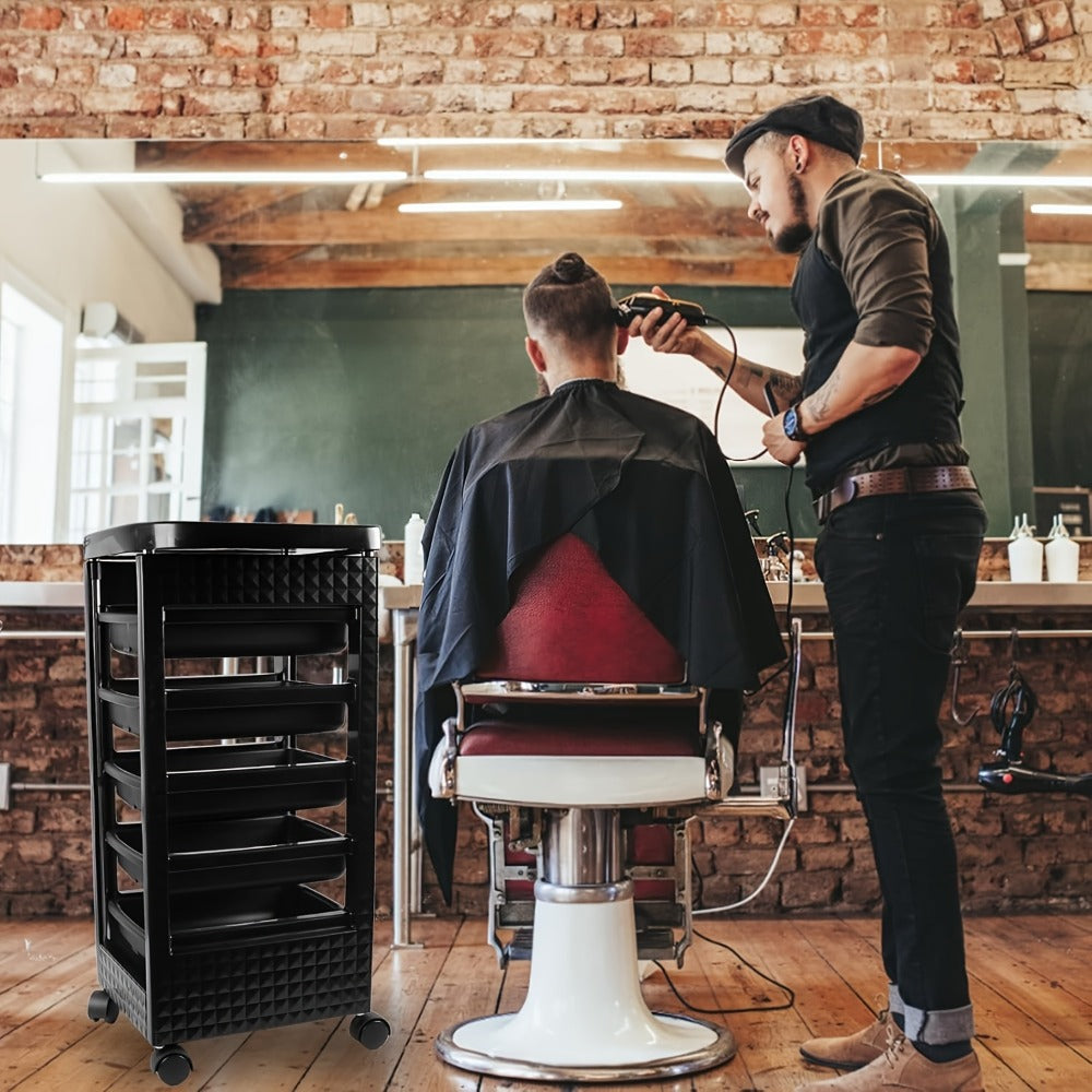 Salon Trolley with 5 Drawers and 4 Wheels, Stylist Trolley, Beauty Storage Rack, Suitable for Hairdressers and Barbers