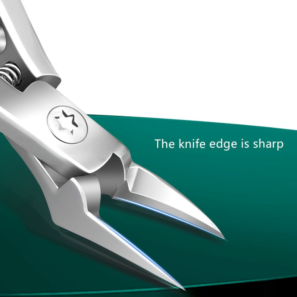 New 4CR13 Stainless Steel Nail Clippers, Professional Cuticle Scissors, No Shelter Design, Lengthening Edge, Precision Nail Art And Dead Skin Tools, Special Nail Clippers for Growing Thick Nails Inside
