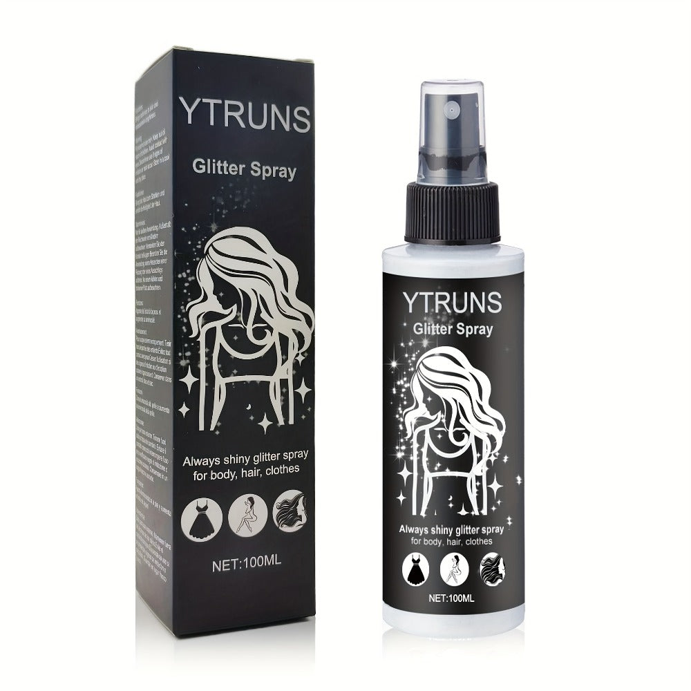 YTRUNS 3.38oz Sparkle Glitter Spray | Star-Shaped Shimmer for Body, Hair & Clothes | Hydrating Formula for Daily & Festive Use
