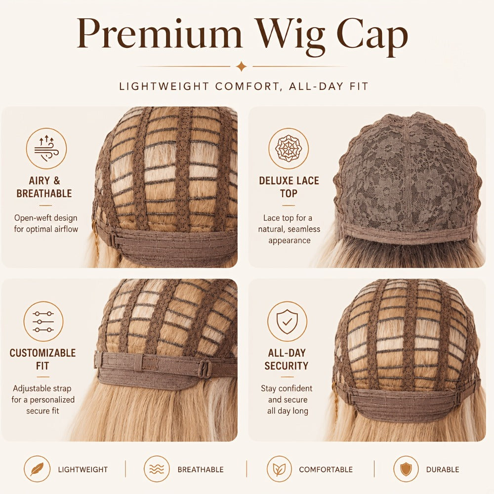 Synthetic Wig Heat Resistant Long 24 Inch for Women - Natural Daily Wear Party Beginner Friendly Multi-Color Dark Brown Ivory Golden