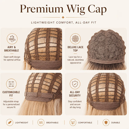 Synthetic Wig Heat Resistant Long 24 Inch for Women - Natural Daily Wear Party Beginner Friendly Multi-Color Dark Brown Ivory Golden