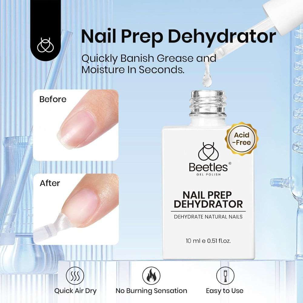 Nail Glue and Dehydrator Kit 3Pcs Professional Acid-Free HEMA-Free Gel Nail Bond Primer Prep Set for Press On Nails Nail Tips Extensions Gel Manicure Long Lasting Adhesion Gift for Women