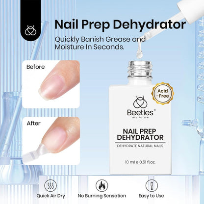 Nail Glue and Dehydrator Kit 3Pcs Professional Acid-Free HEMA-Free Gel Nail Bond Primer Prep Set for Press On Nails Nail Tips Extensions Gel Manicure Long Lasting Adhesion Gift for Women