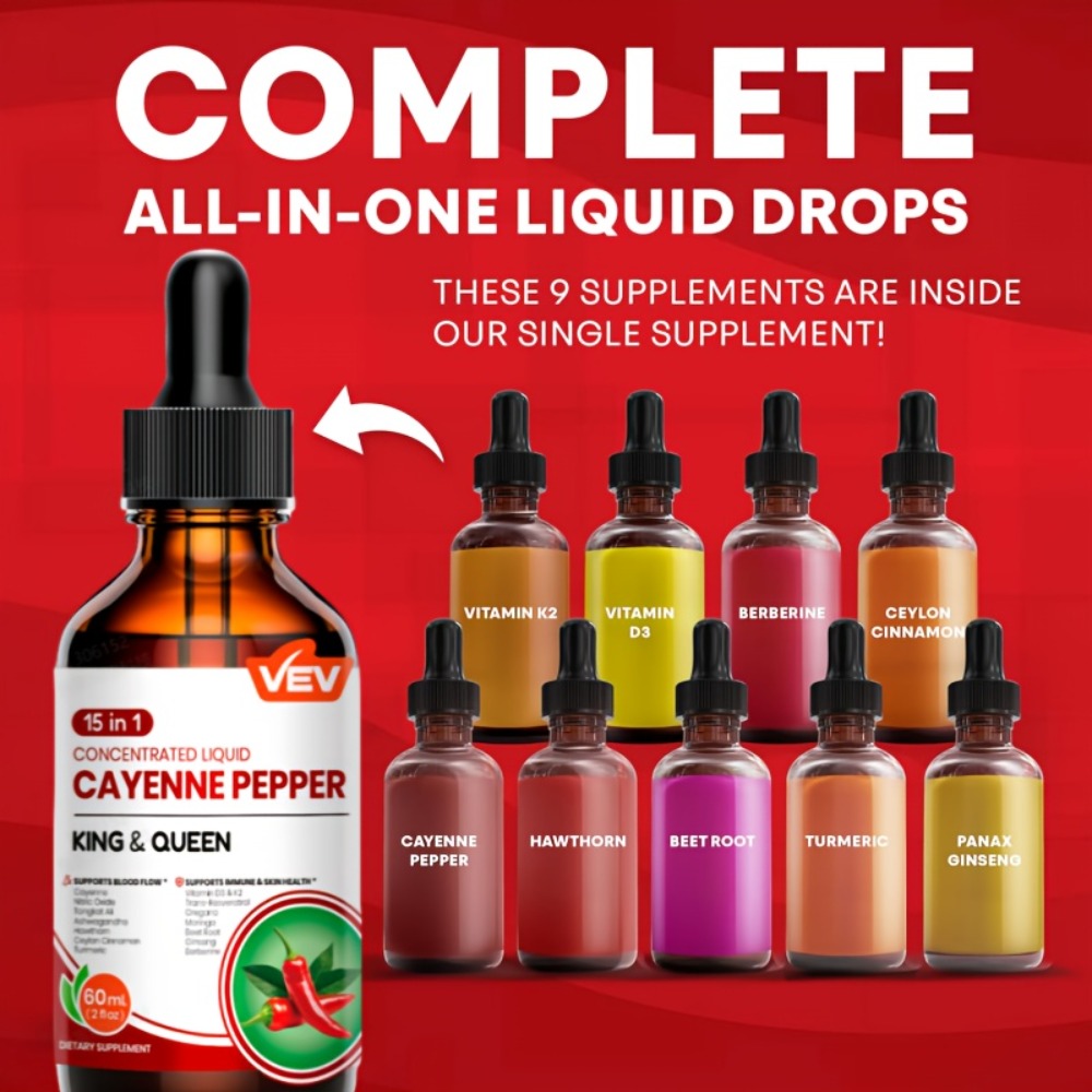 VEV Berberine Capsules, Cayenne Pepper Drops, Berberine Supplement With Ceylon Cinnamon, Cayenne Pepper, Turmeric, Milk Thistle, For Adults, Daily Gifts