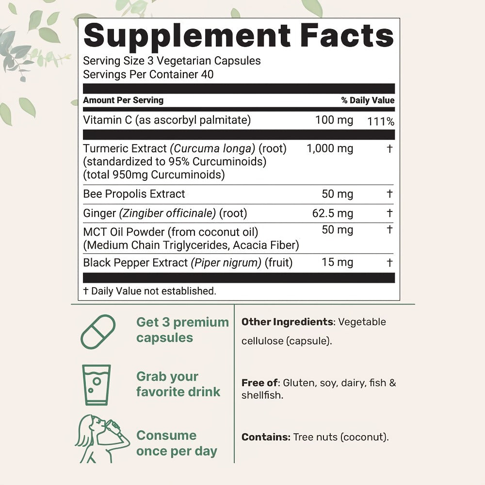 [Father's Day Special] Turmeric Curcumin | 95% Curcuminoids With Black Pepper And MCT Oil For Maximum Absorption, Zero Fillers, 120 Plant-Based Capsules, Suitable For Both Men And Women. Reward Yourself Or A Loved One With, Father's Day Special | Local Wa