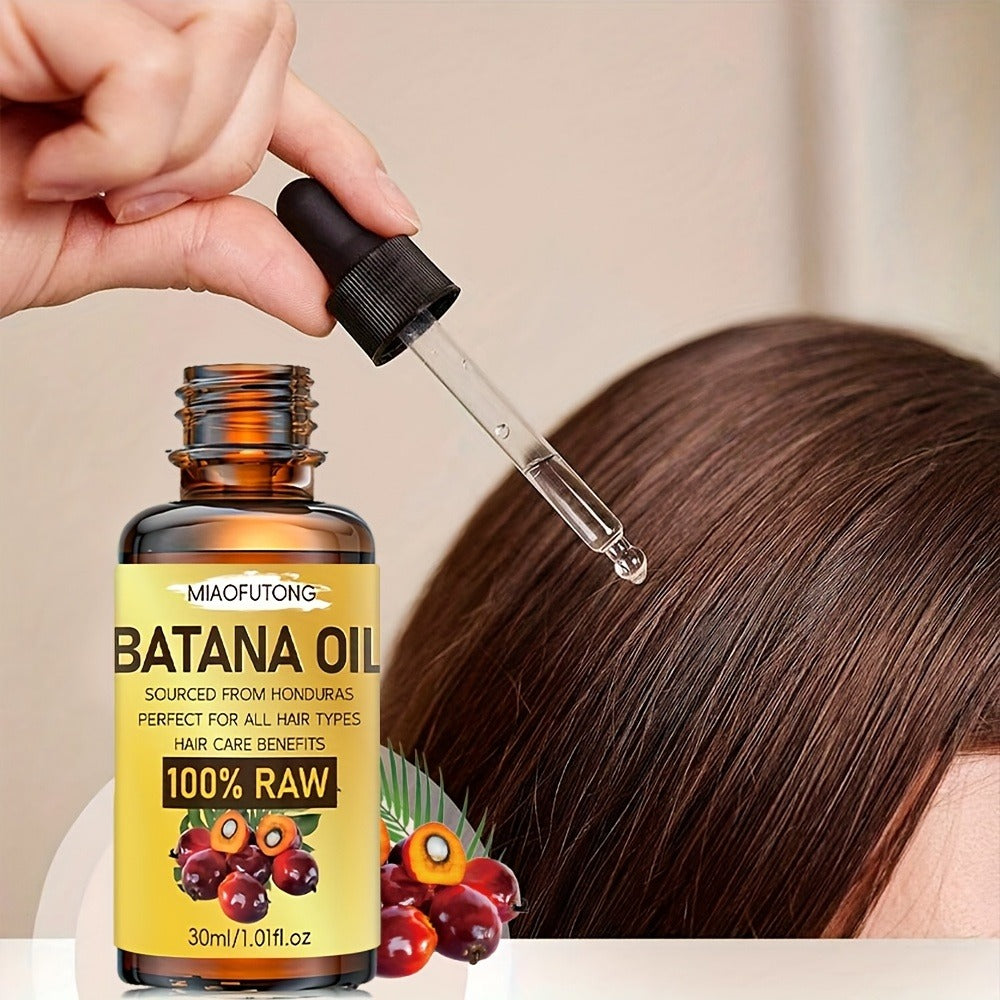 Batana Essential Oil 30ml — Cold-Pressed Scalp Strengthening & Hair Nourishing Oil for Hair, Eyelashes & Eyebrows | Repairs Damage & Soothes Dry Scalp | All Hair Types Unisex