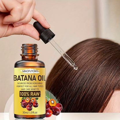 Batana Essential Oil 30ml — Cold-Pressed Scalp Strengthening & Hair Nourishing Oil for Hair, Eyelashes & Eyebrows | Repairs Damage & Soothes Dry Scalp | All Hair Types Unisex