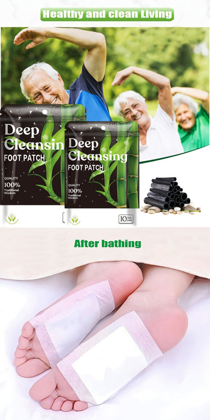 Foot Patches Detox Bamboo Vinegar Ginger Lavender Natural Plant Ingredients Deep Cleansing Moisturizing Foot Pads Massage Relaxing Foot Care Home Portable Health