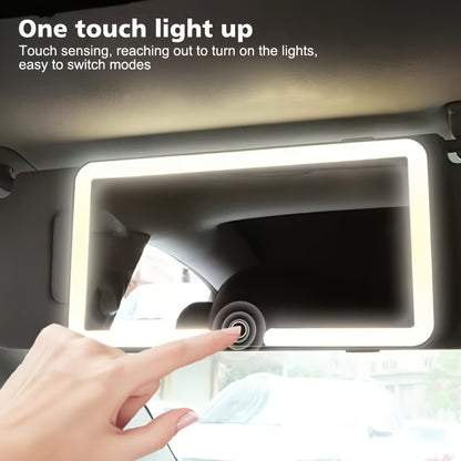 Car Sun Visor Makeup Mirror with LED Lights - USB Powered, 3 Light Modes, Lighted Visor Mirror for Cars Trucks SUVs, Road Trip Vanity Mirror, Gift for Women Female Drivers Christmas Birthday