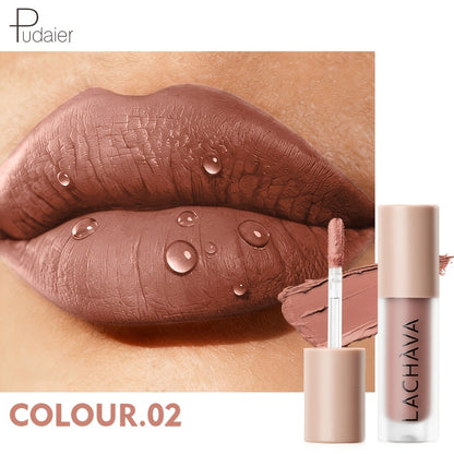 Velvet Liquid Lipstick Matte Lip Gloss — Long-Lasting Waterproof Non-Drying Formula, Highly Pigmented All-Day Wear in Nude Brown Pink Red Purple Gold