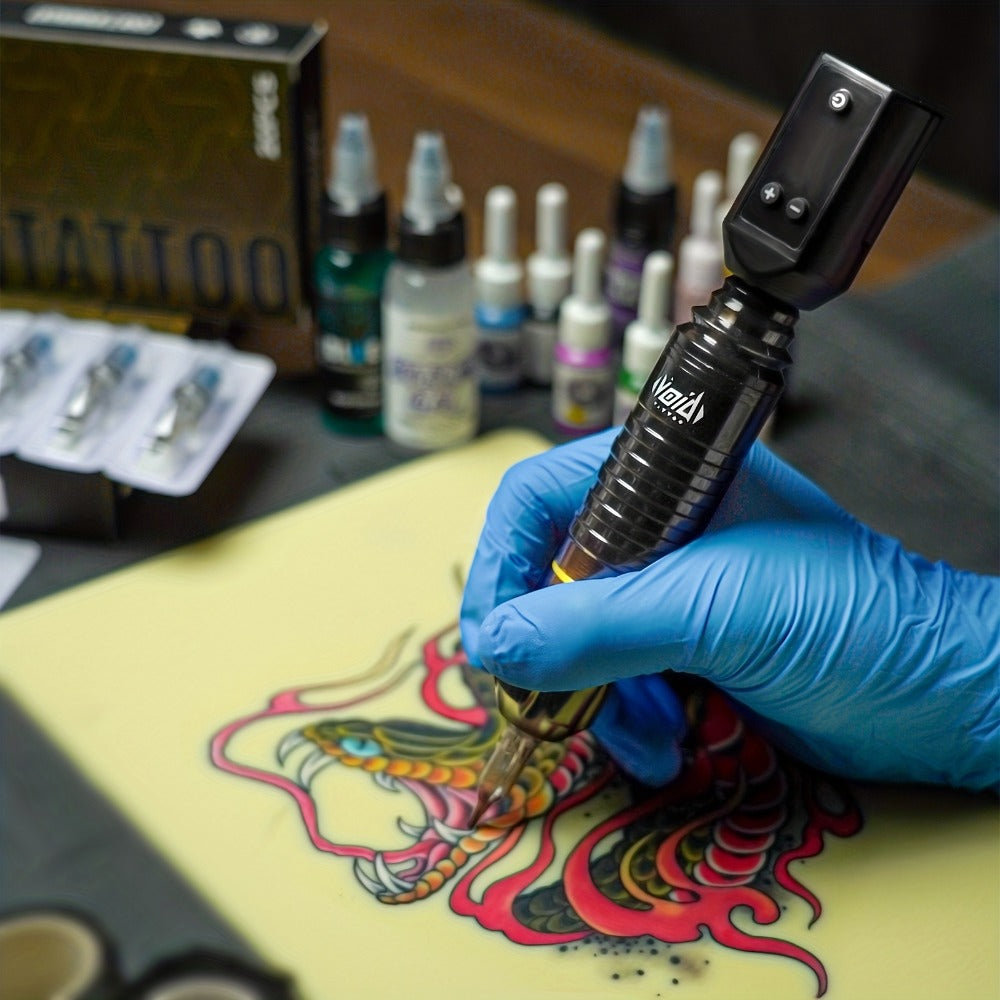 Complete Tattoo Machine Kit Including a Tattoo Gun, a 1200Mah Battery, 20 Tattoo Needles, And a Wireless Tattoo Pen, Ideal for Both Beginners And Professional Tattoo Artists
