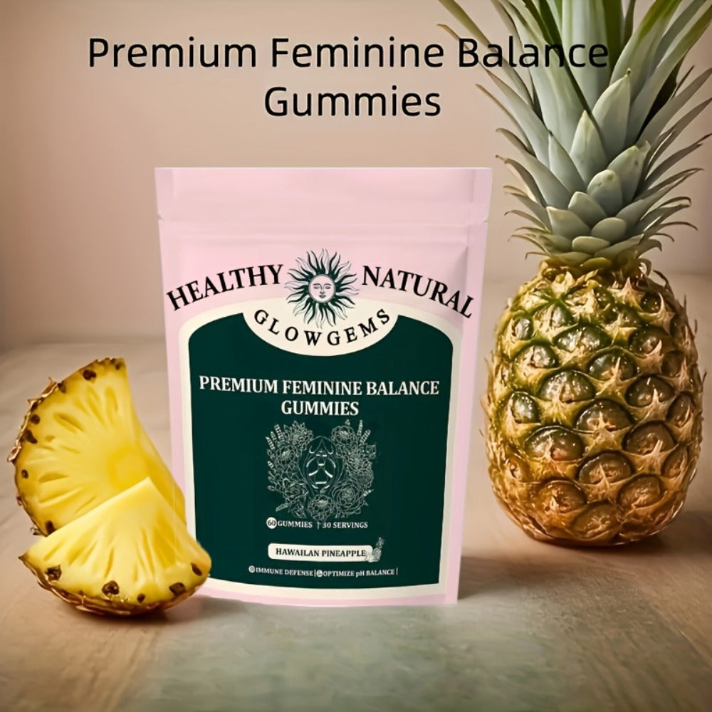 60/120pcs Premium Feminine Balance Gummies | Hawaiian Pineapple Flavor, Women'S Health & Wellness, Probiotics, Preferred Gift for Women - GLOWGEMS