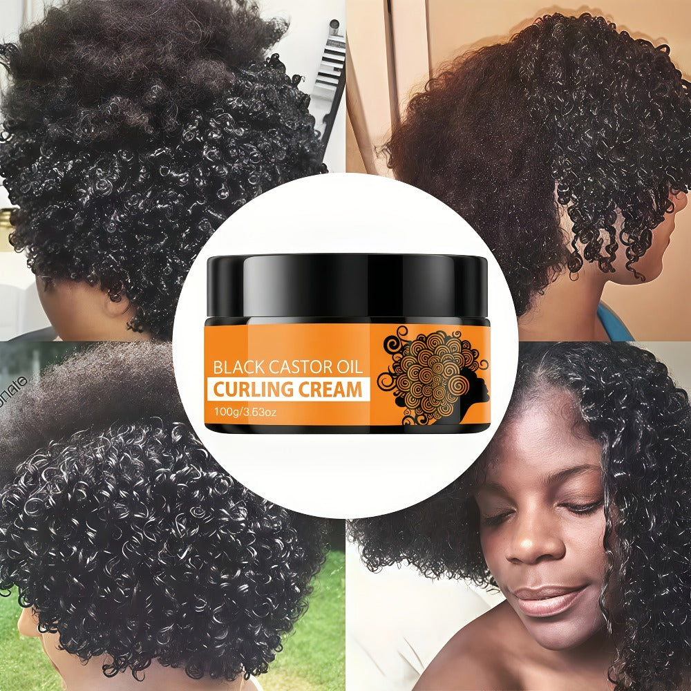 Curl Defining Cream with Castor Oil 2pcs - Hair Styling Curling Cream, Moisturizing Elastin, Repairs Damaged Hair, Rosemary & Coconut Oil Formula, For Wavy Curly Coarse Hair, Holiday Gift Set