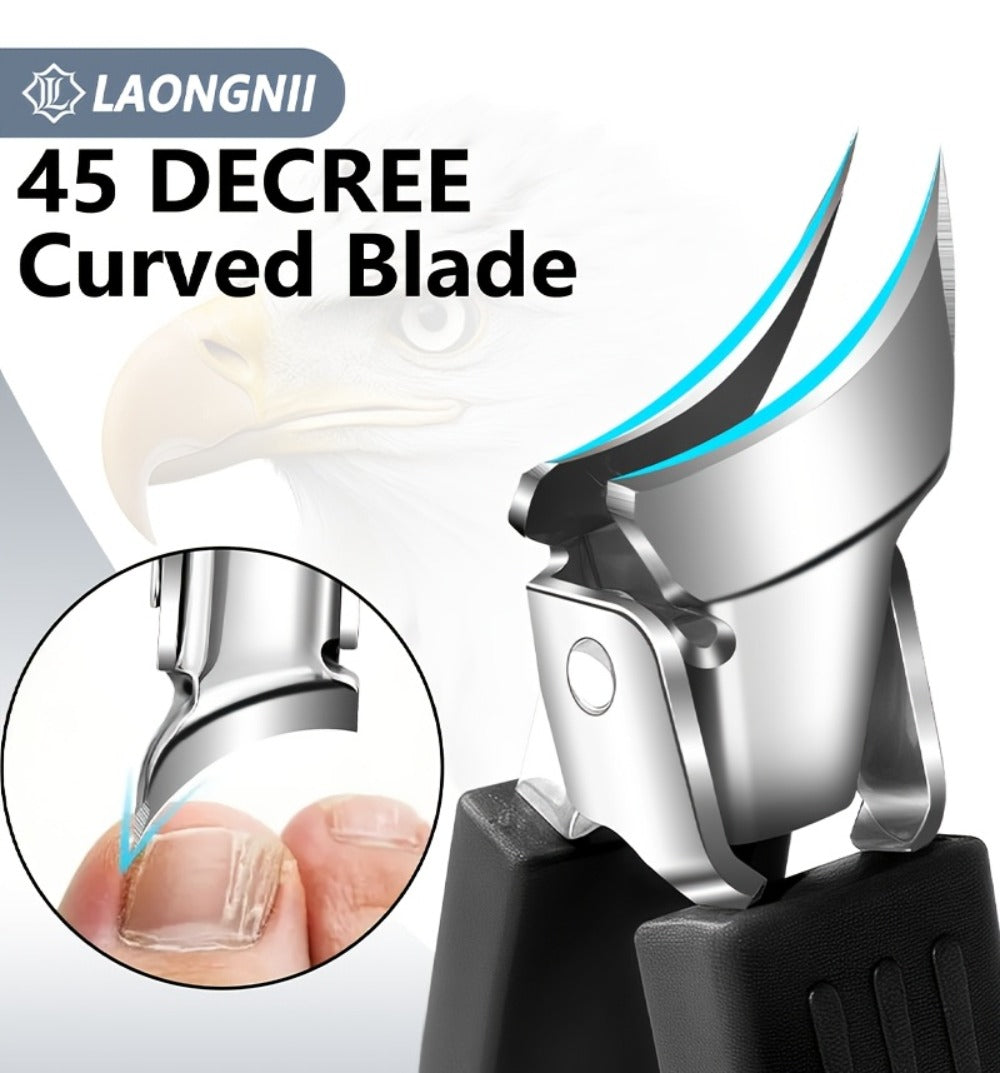 [Nail Care Set] 7pcs Nail Care Set, Suitable For Ingrown Toenails And Thick Toenails - Equipped With Nail File, Cuticle Nipper And Dead Skin Tool - Toenail Clippers With Angled Head & Curved Blades - Classic Black Handle For Men, Women & Elderly, Personal