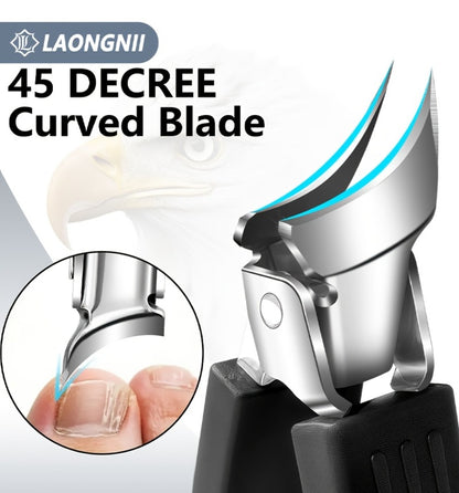 Toenail Clipper Set 7 Piece — Professional Nail Care Kit for Ingrown & Thick Toenails, Angled Head Curved Blade Clippers, Nail File, Cuticle Nipper & Dead Skin Tool | Men Women Elderly