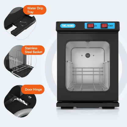 UV Hot Towel Warmer Cabinet 1.32 Gal — 2-in-1 Freestanding Professional Spa Heater, Quick Heating, UV Sterilization for Salon, Barber, Esthetician, Gym, Hotel & Home