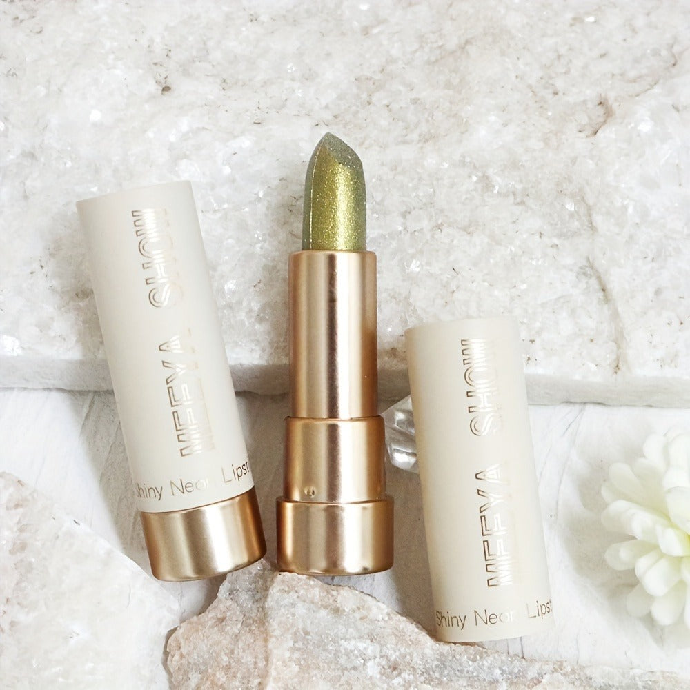 Glitter Metallic Lip Color Set 3pcs - Shimmering Golden Brown with Sparkling Glitter Finish | Metallic Lipstick for Party, Cosplay & Festival Makeup | Bold Statement Lip Look