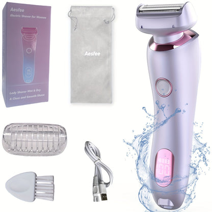 Electric Shaver for Women Waterproof Rechargeable Body Hair Razor Bikini Pubic Legs Arms Underarm Wet Dry Close Shaving Portable Travel Home